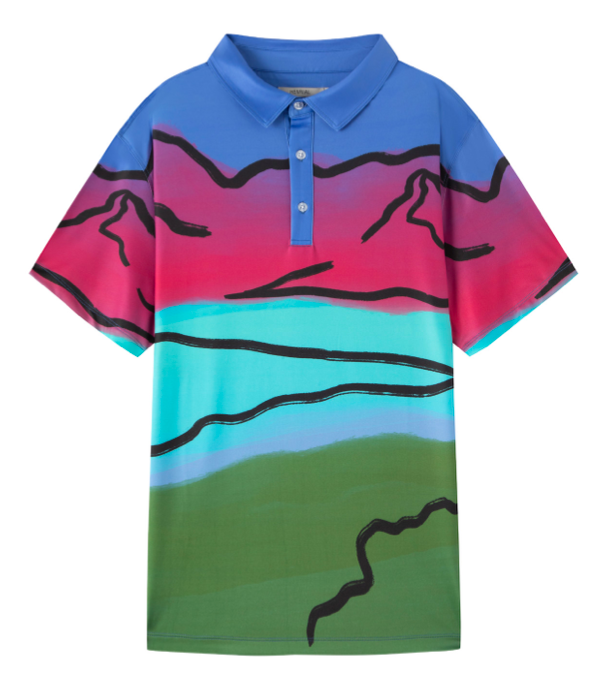 HG2444A WATERCOLOR MOUNTAINS teal